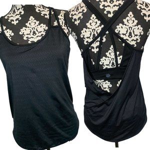 Athleta full Force tank top Mesh Strappy Back Built In Bra Size S